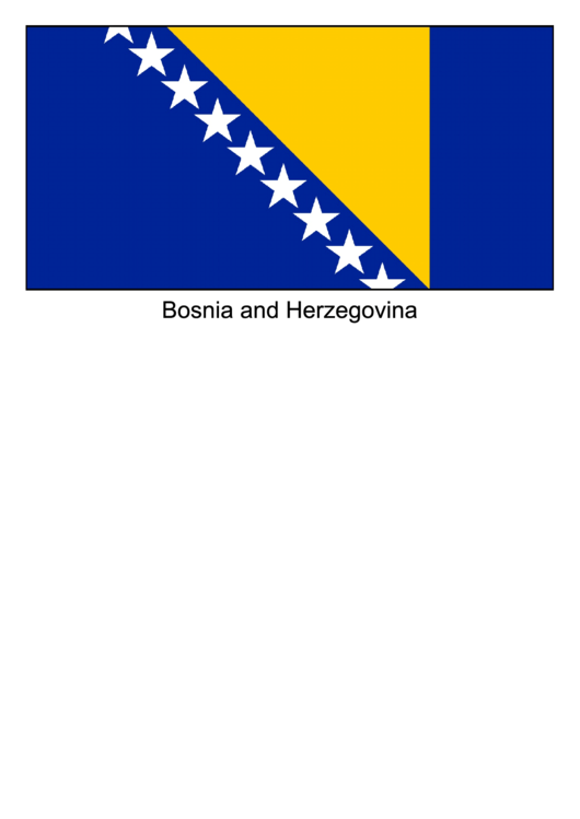 Bosnia And Herzegovina Flag Template Printable pdf