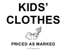 Kids Clothes Sign