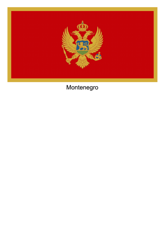 Montenegro Flag Template Printable pdf