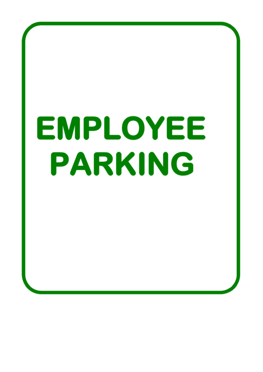 Employee Parking Sign Printable pdf