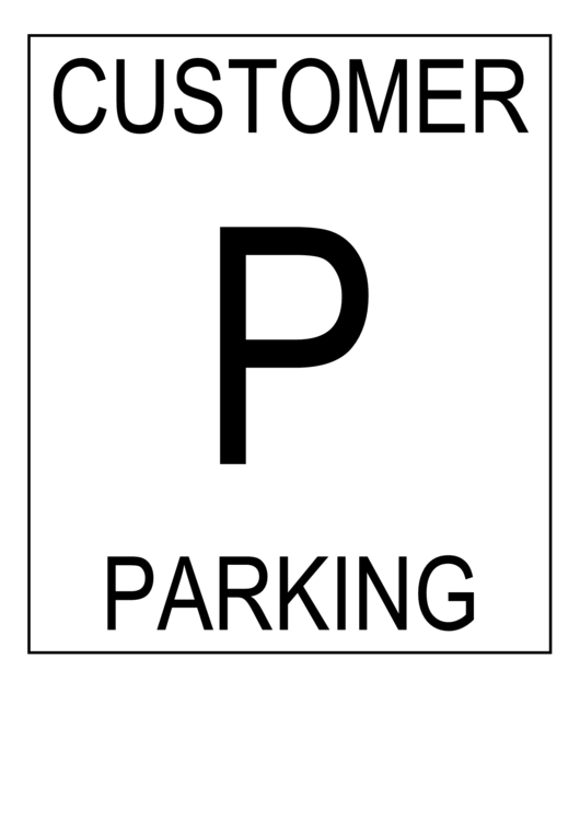 Customer Parking Sign Printable pdf