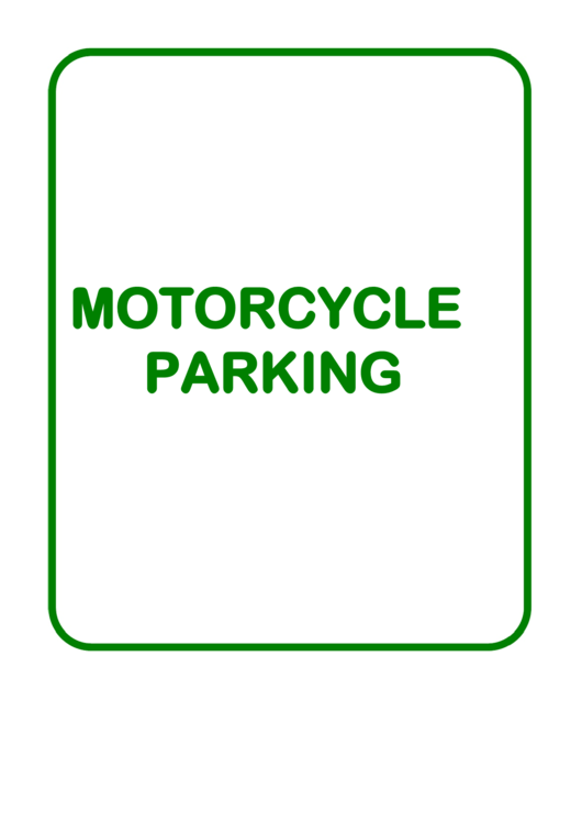 Motorcycle Parking Sign Printable pdf
