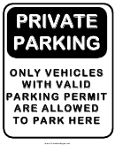Private Parking Only Sign
