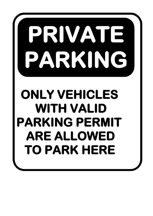 Private Parking Only Sign Printable pdf