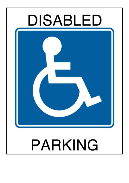 Disabled Parking Sign Printable pdf