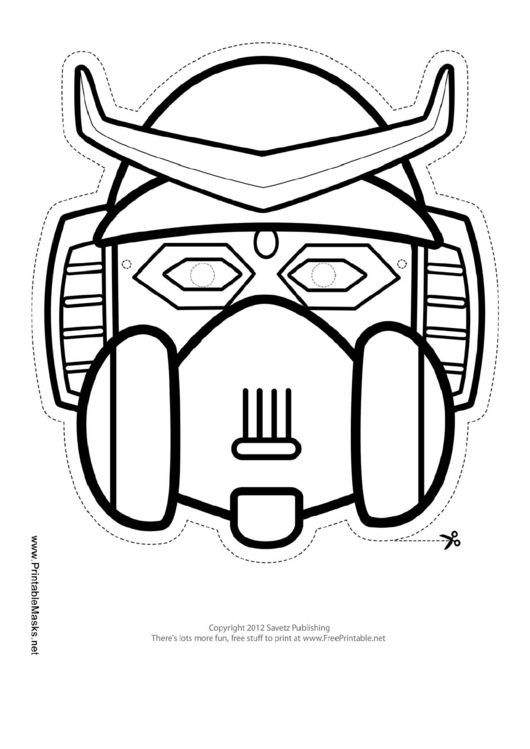 Robot Horns Outline Mask Template Printable pdf