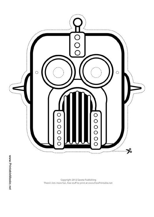 Robot Outline Mask Template Printable pdf