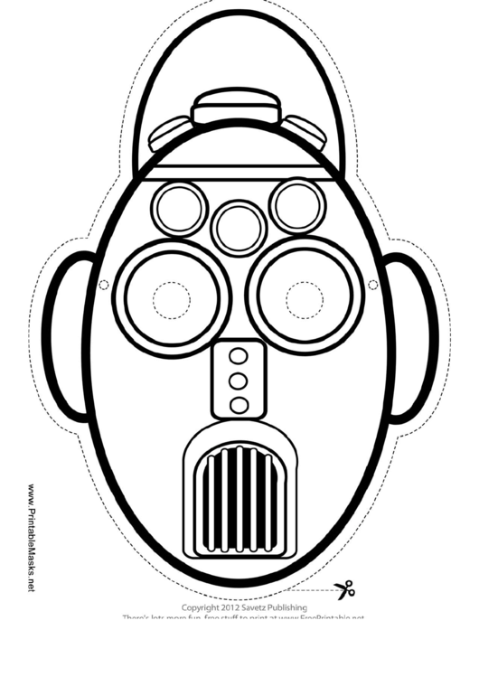 Robot Tall Oval Outline Mask Template printable pdf download