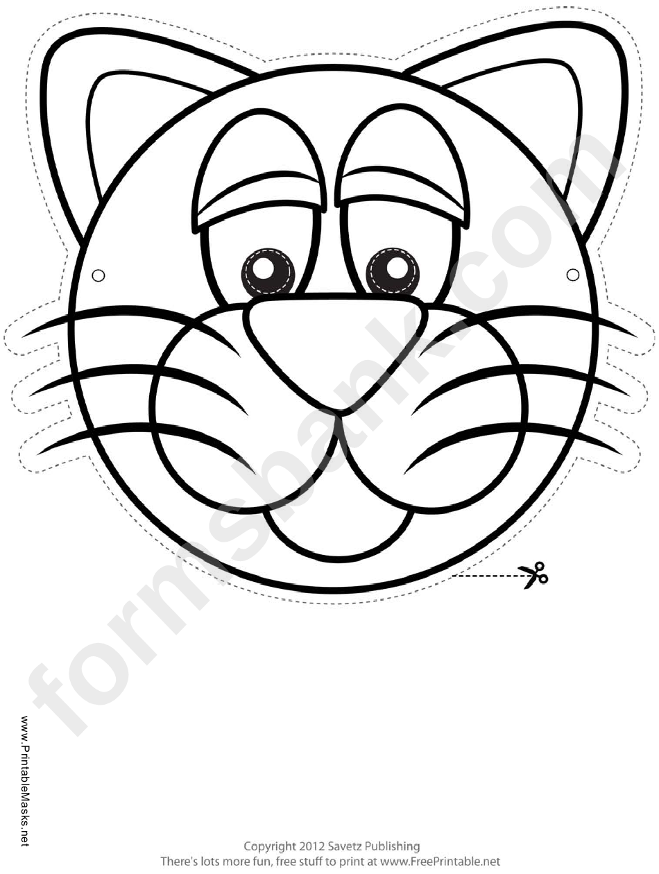 Cat Mask Outline Template
