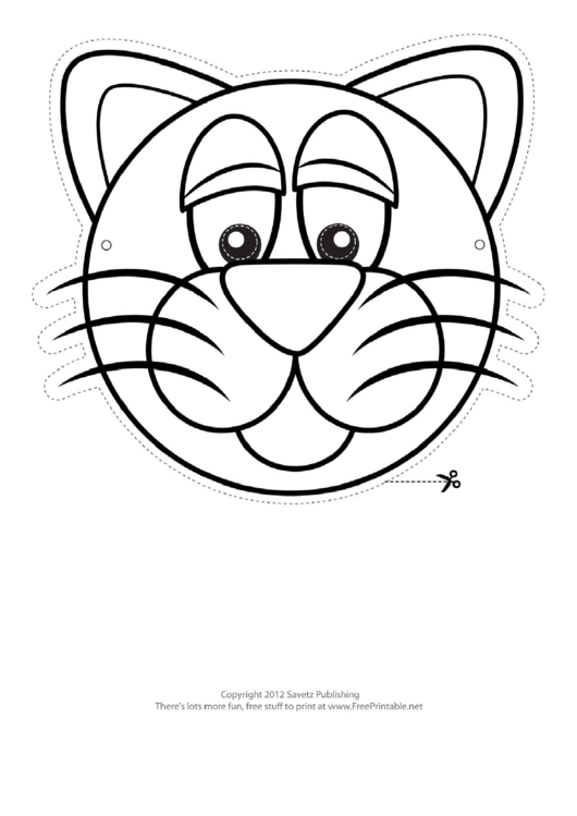 Cat Mask Outline Template Printable pdf