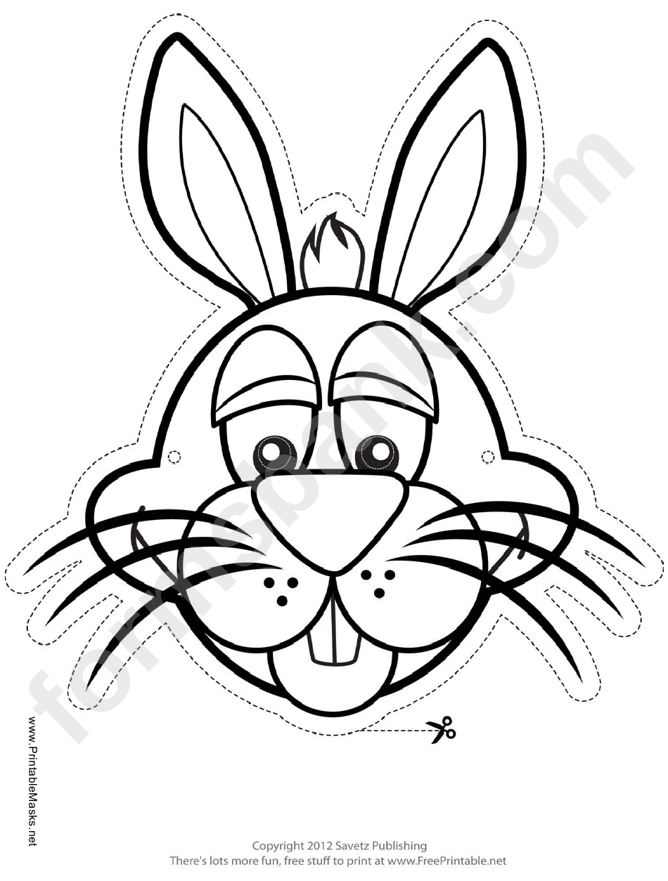 Bunny Mask Outline Template
