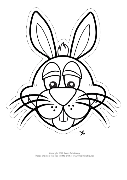 Bunny Mask Outline Template printable pdf download