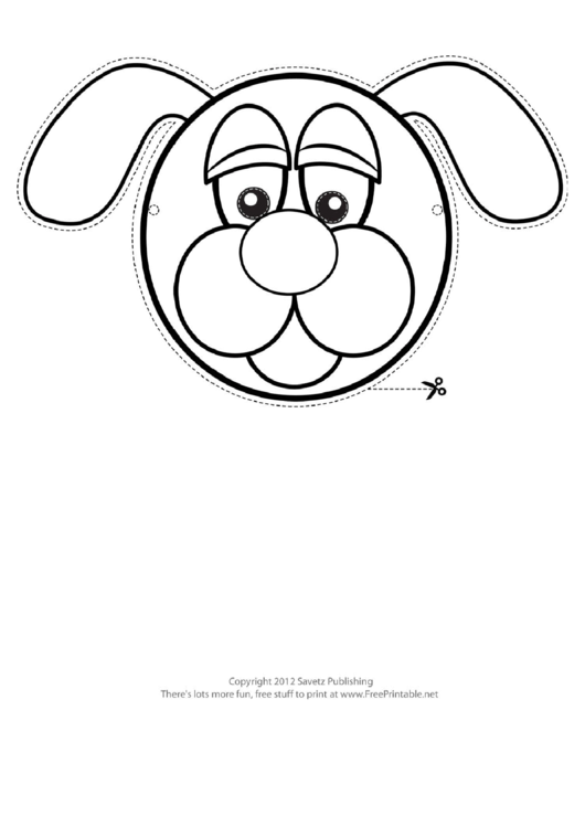 Dog Mask Outline Template printable pdf download
