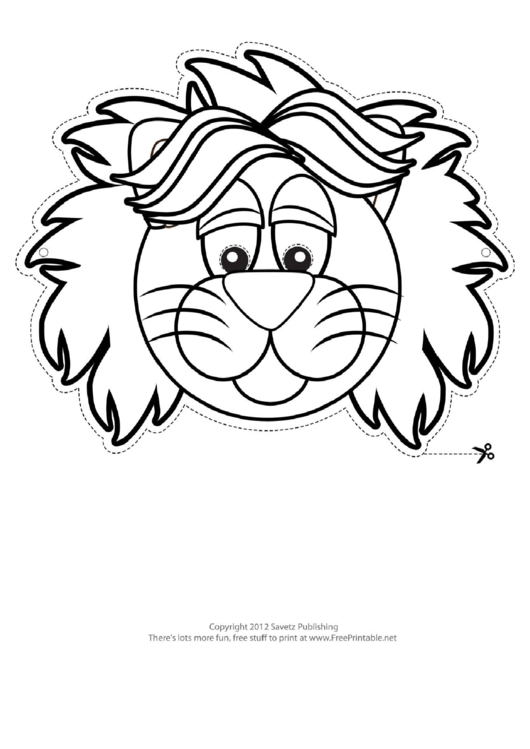 Lion Mask Outline Template Printable pdf