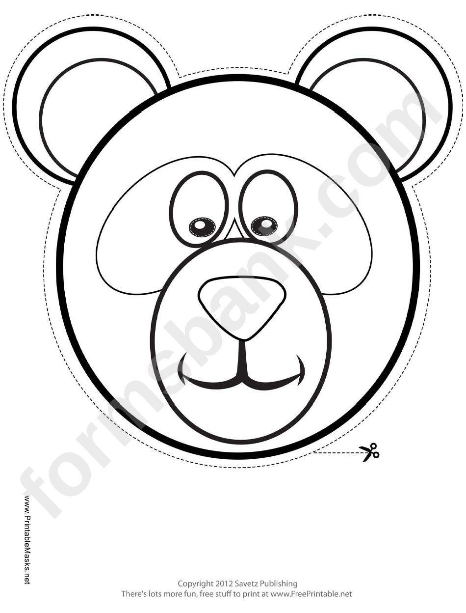 Panda Mask Outline Template