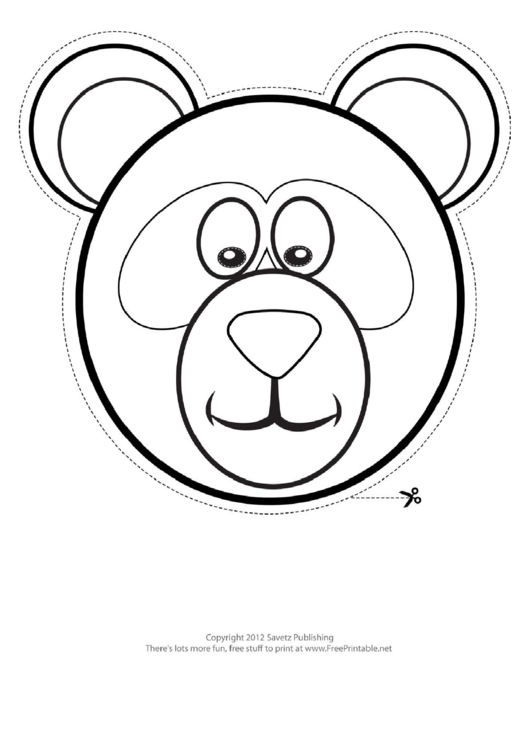 Panda Mask Outline Template Printable pdf