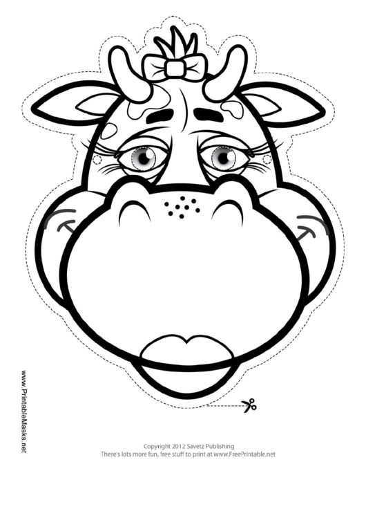 Cow Ribbon Mask Outline Template Printable pdf