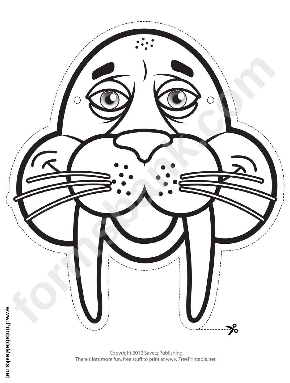 Walrus Mask Outline Template