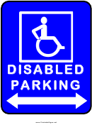 Disabled Parking Blue Sign