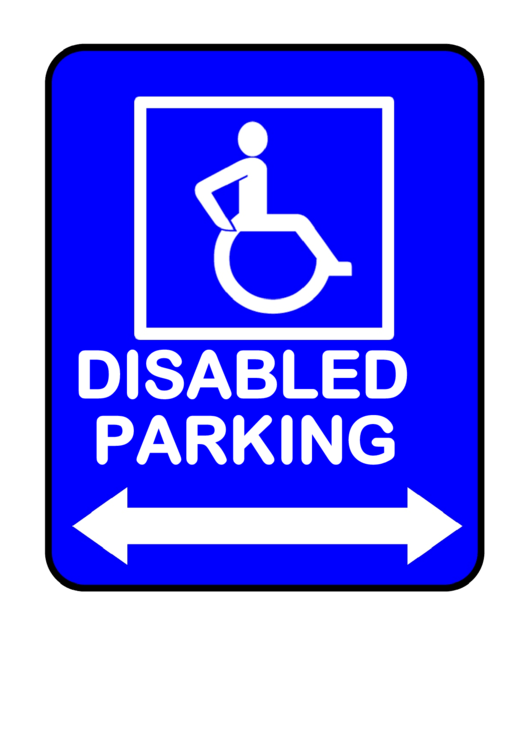 Disabled Parking Blue Sign Printable pdf