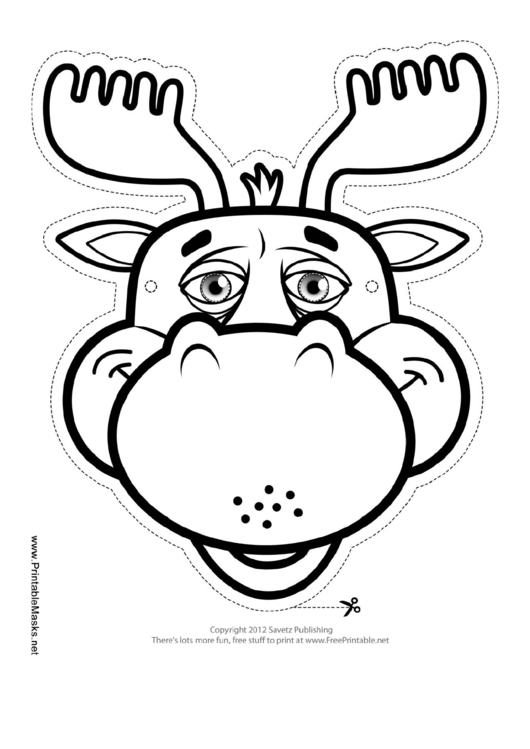 Moose Mask Outline Template Printable pdf
