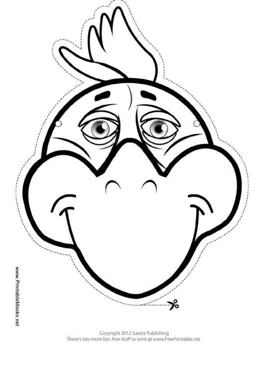 Chicken Mask Outline Template Printable pdf