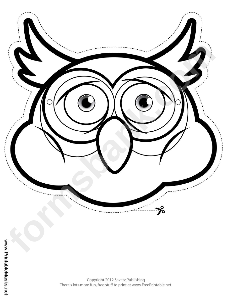 Owl Mask Outline Template