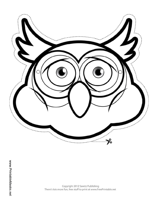 Owl Mask Outline Template Printable pdf