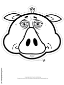 Pig Mask Outline Template