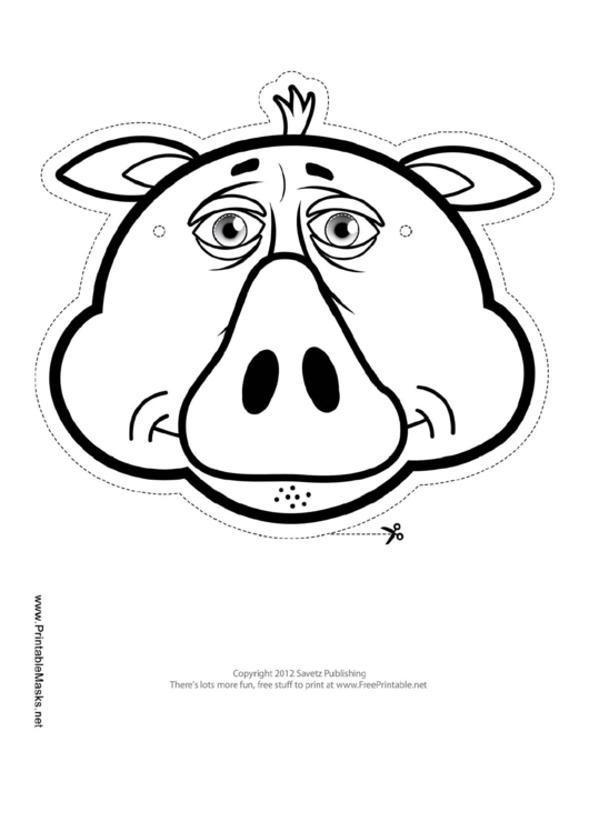 Pig Mask Outline Template Printable pdf