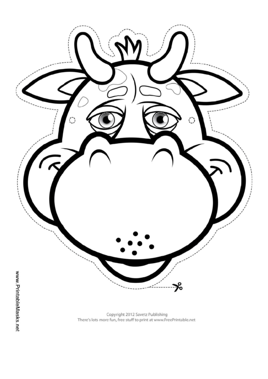 Bull Mask Outline Template Printable pdf