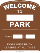 Welcome To Park Sign