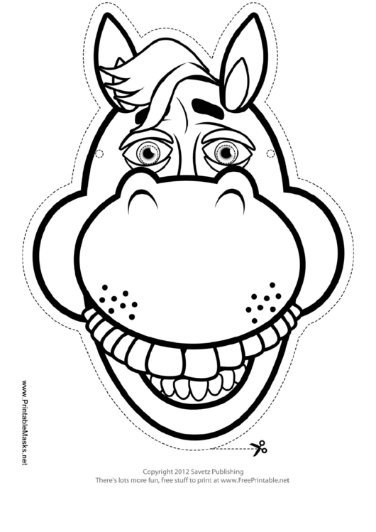 Horse Mask Outline Template Printable pdf