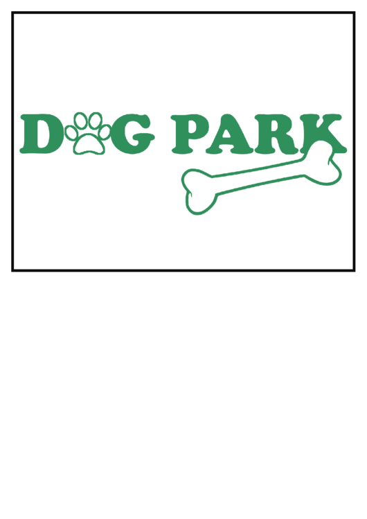 Dog Park Sign Printable pdf