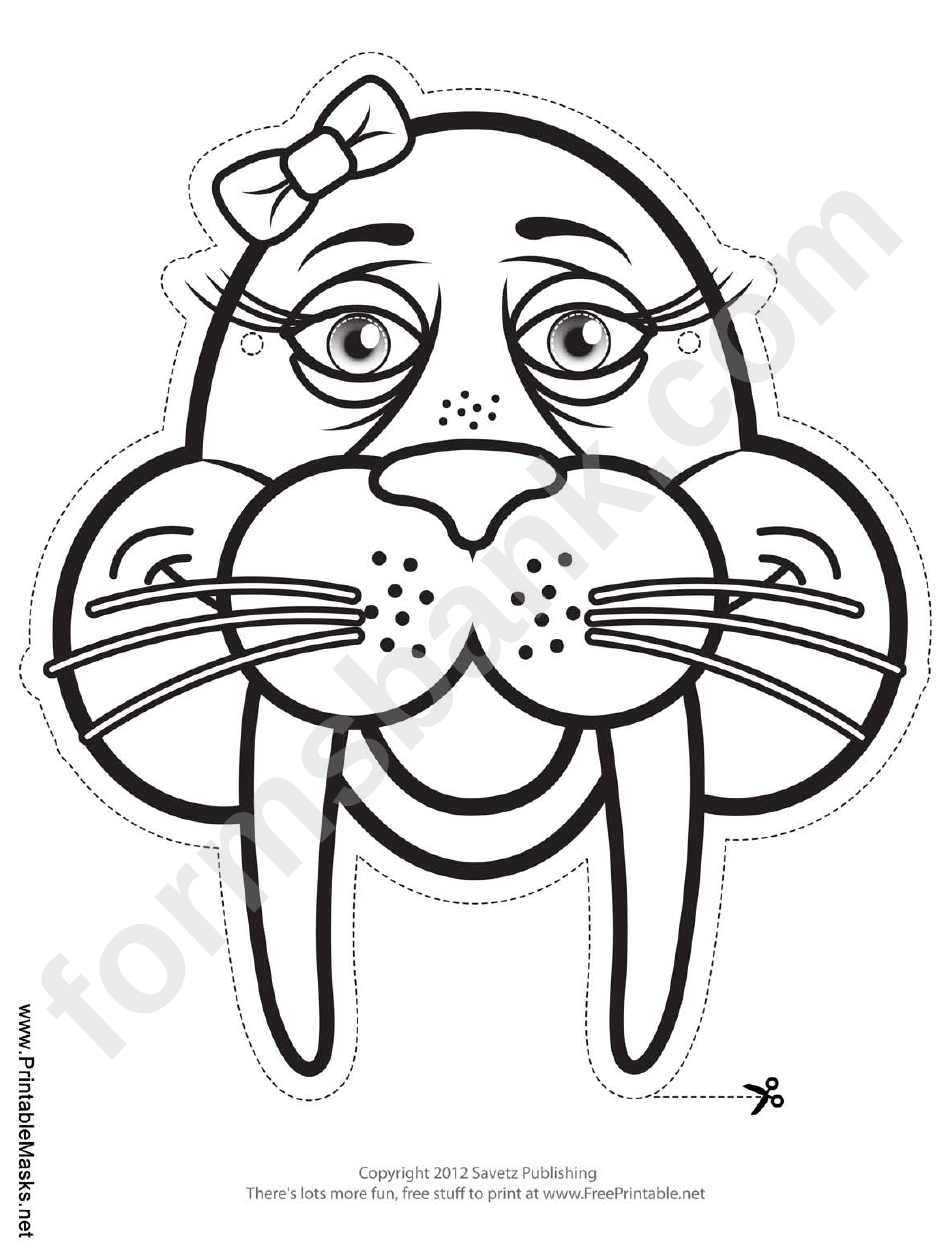 Walrus Bow Mask Outline Template