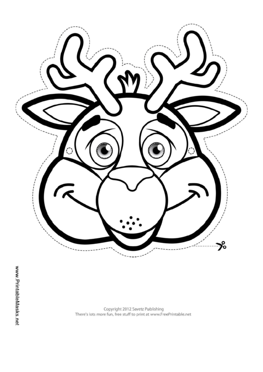 Deer Mask Outline Template Printable pdf