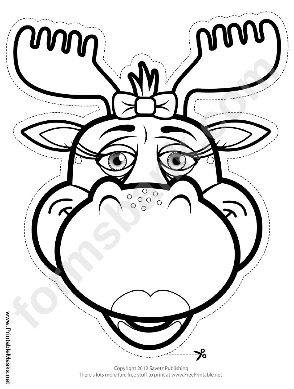 Moose Bow Mask Outline Template