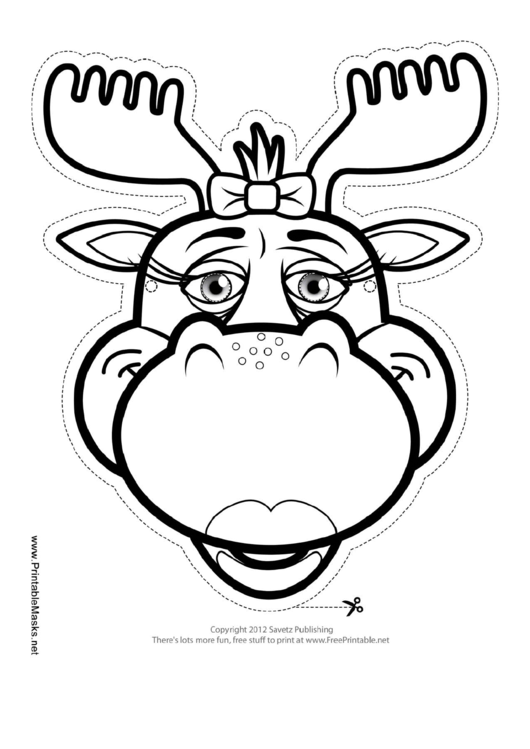 Moose Bow Mask Outline Template Printable pdf