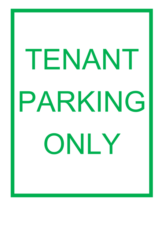Tenant Parking Only Sign Printable pdf