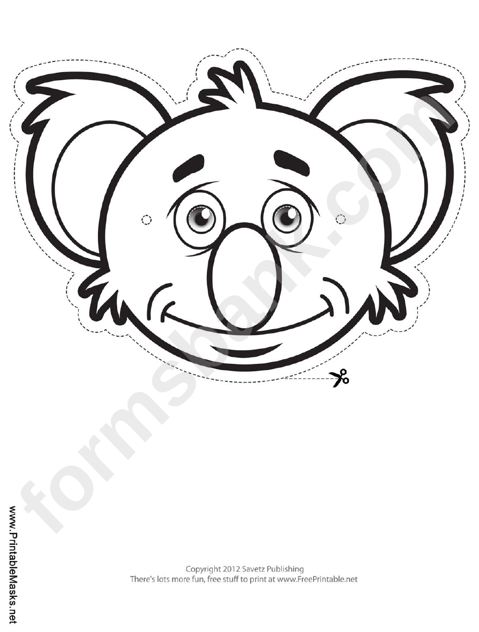 Koala Mask Outline Template