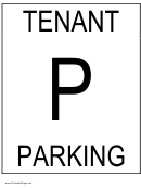 Tenant Parking Black And White Sign