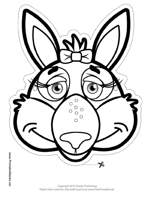 Kangaroo Bow Mask Outline Template Printable pdf