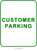 Customer Parking Green Sign