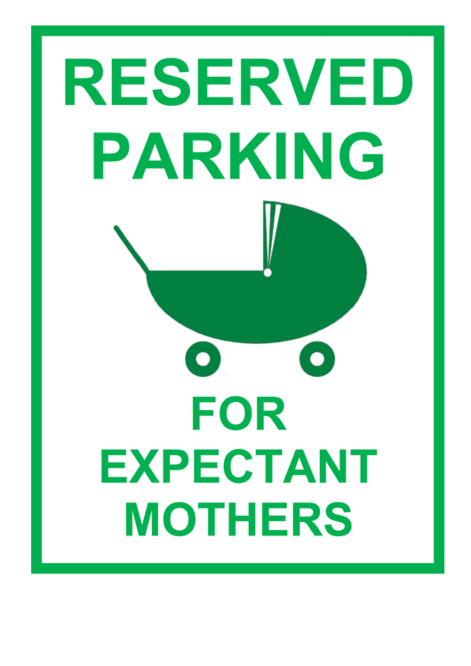 Reserved Parking For Expectant Mothers Sign Printable pdf