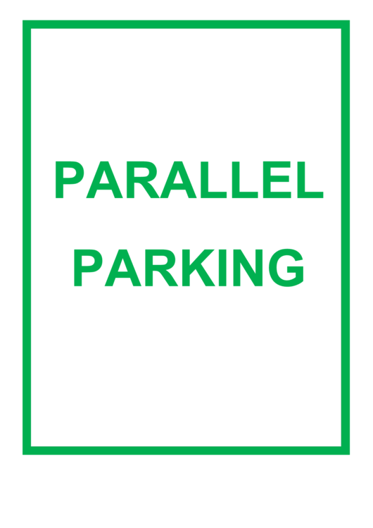 Parallel Parking Sign Printable pdf