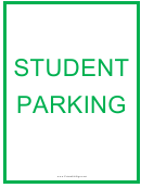 Student Parking Sign