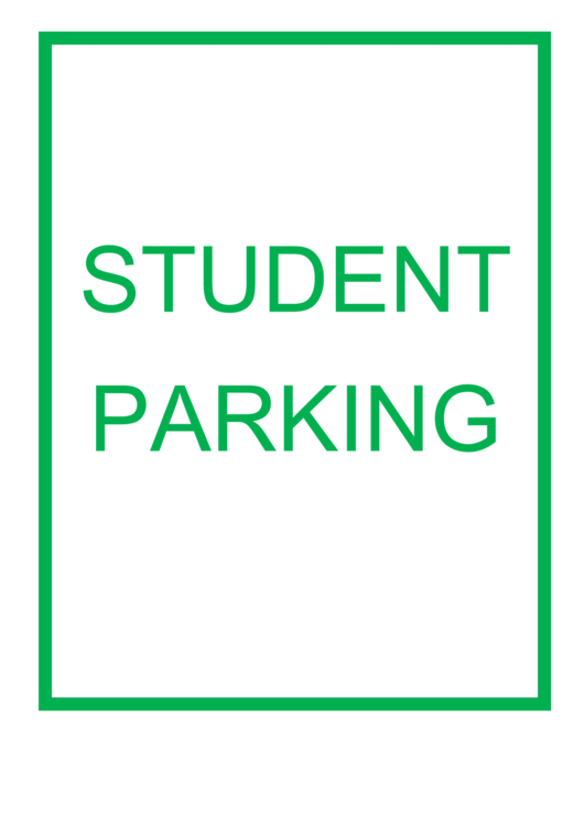Student Parking Sign Printable pdf
