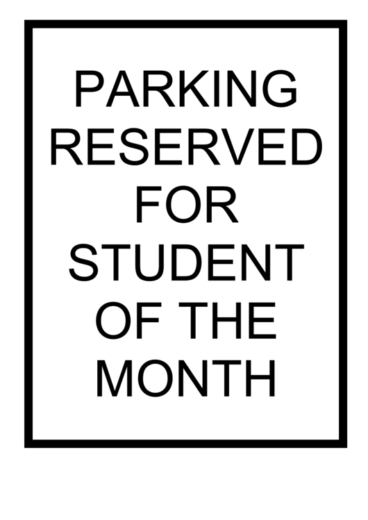 Student Parking Only Printable pdf