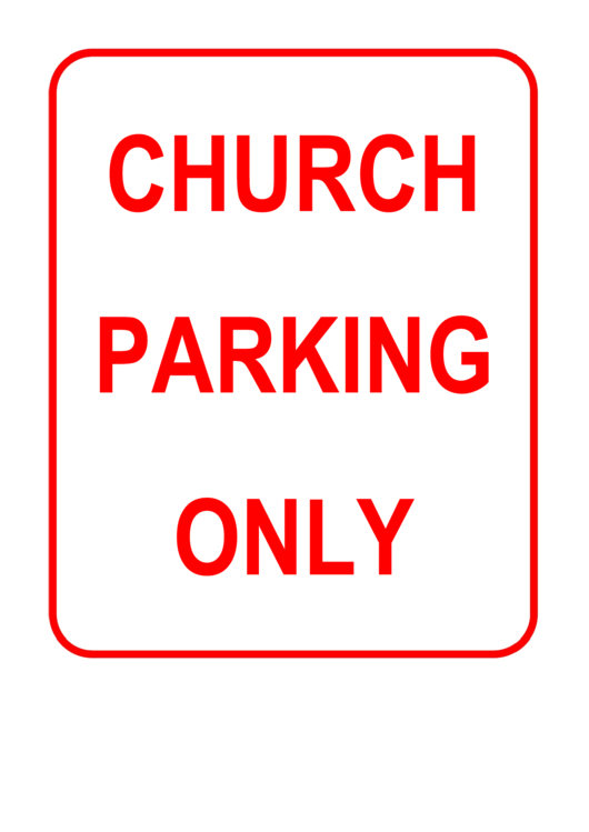 Church Parking Sign Printable pdf