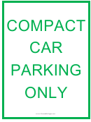 Compact Car Parking Sign